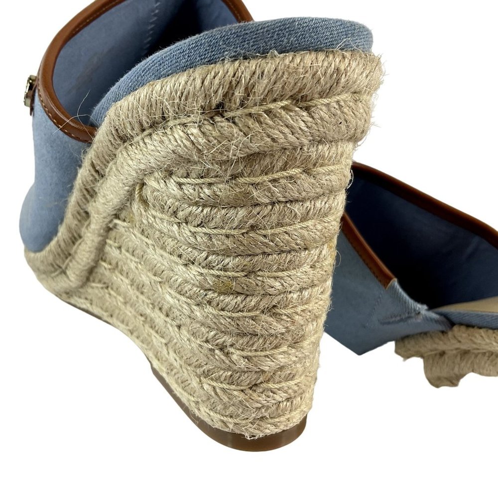 Isaac Mizrahi Shoes Womens Sz 10 Blue Espadrille Erinn 2 Chambray Denim Wedge - Picture 7 of 14